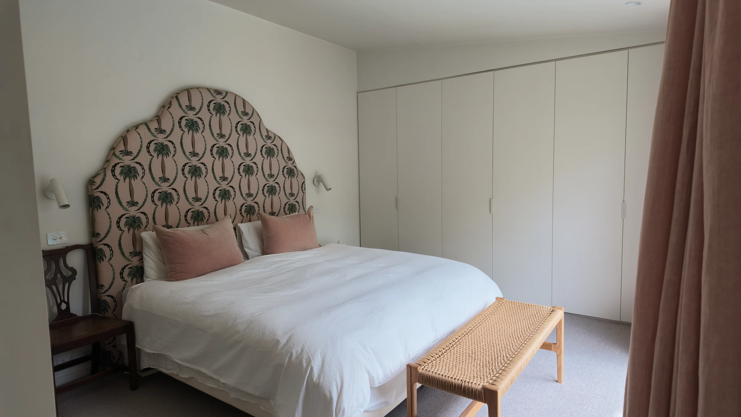 Brunel bedroom with upholstered headboard